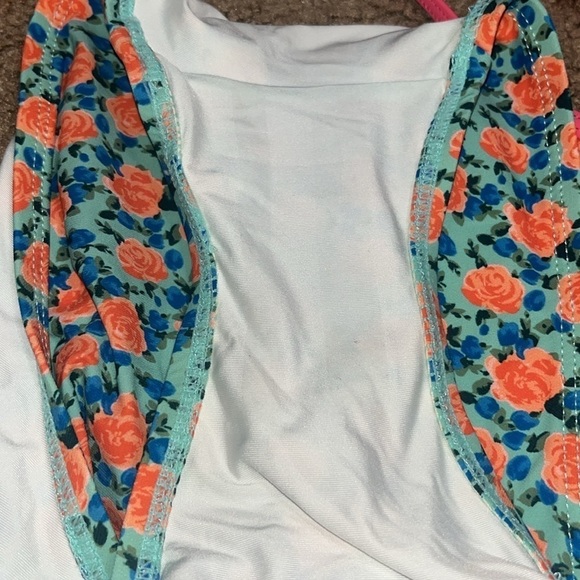 Marc by Marc Jacobs Jerrie Rose Floral One Piece Swimsuit Pale Jade XL - Picture 8 of 9